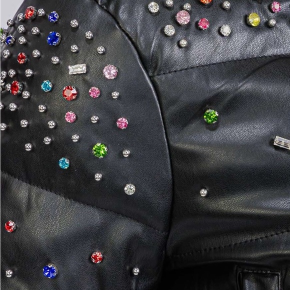 Ring the Alarm Rhinestone Embellishment Crop Jacket - Picture 2 of 10